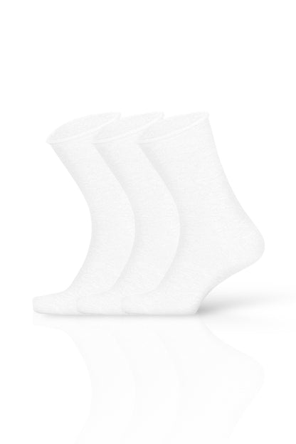 Women's 3-Pack Cotton Non-Elastic Seamless Flexible Non-Squeezing Diabetic Sugar Socks