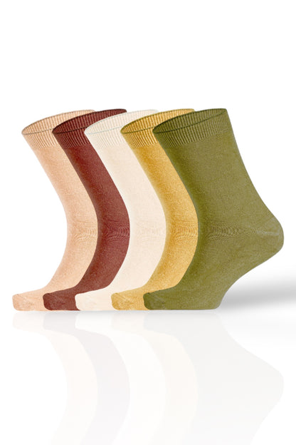 Women's Bamboo Earth Colors 5-Pack Socks 