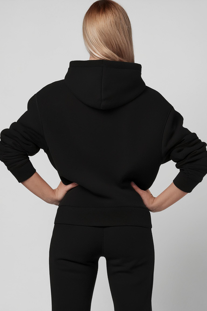 Kadın Basic Sweatshirt Kapüşonlu Pamuklu