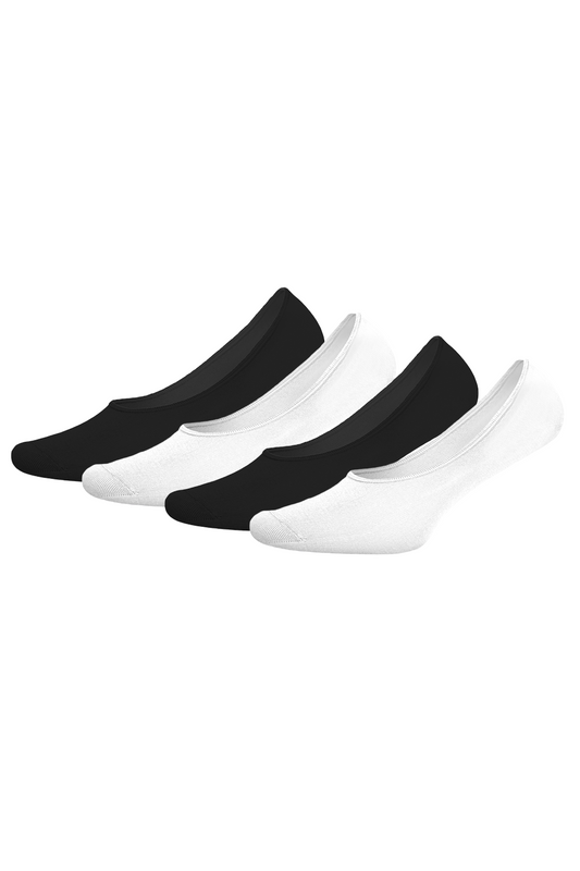 Women's 4-Pack Seamless Non-Slip Heel Silicone Ballerina Socks