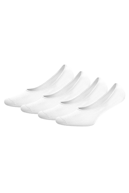 Women's 4-Pack Seamless Non-Slip Heel Silicone Ballerina Socks