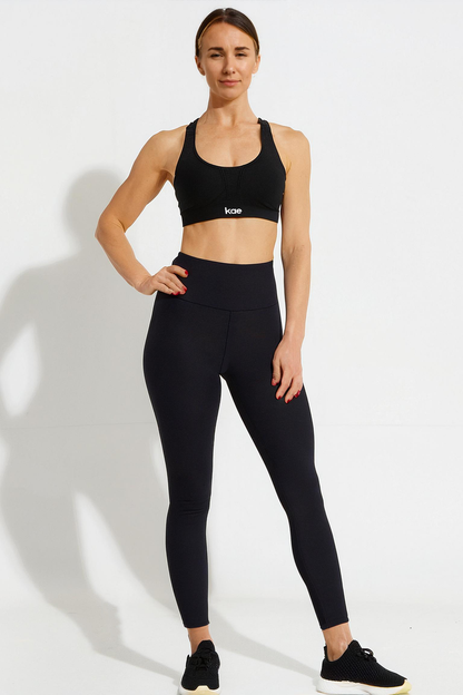 "Black High Waist Slimming Sports Leggings